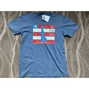 Gary Knox Simply DELAWARE First State T-shirt USA Patriotic Blue Graphic Tee L/G